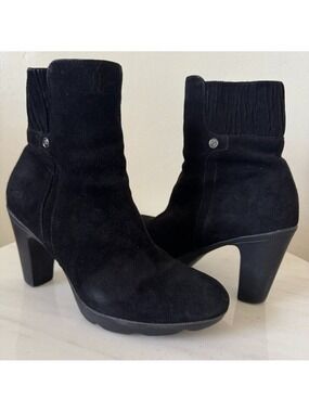 Blondo Loann Black Suede Ankle Booties AquaProtect Size 7.5
